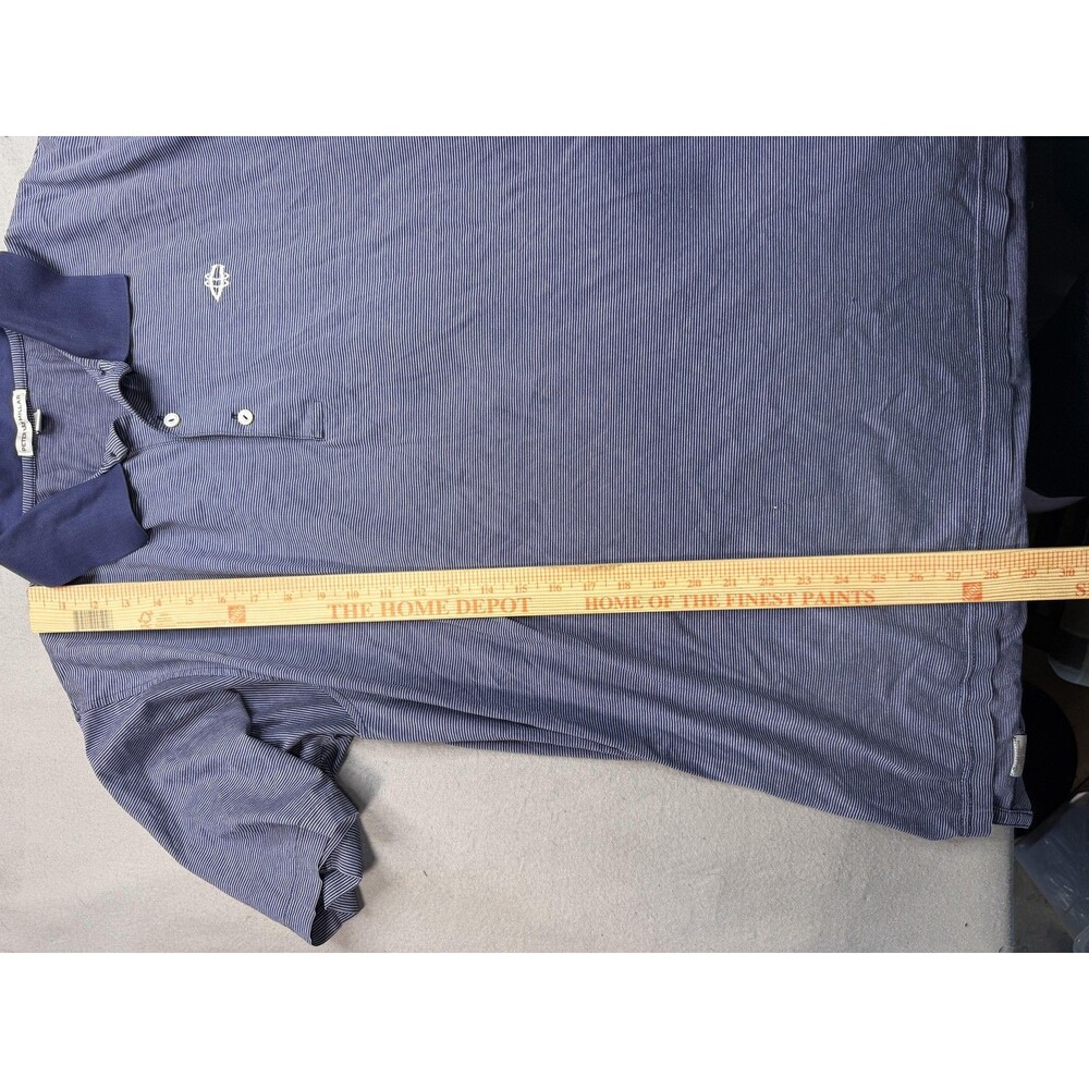 Peter Millar Polo Shirt Mens XL Blue Striped Golf Performance Short Sleeve - Picture 14 of 15